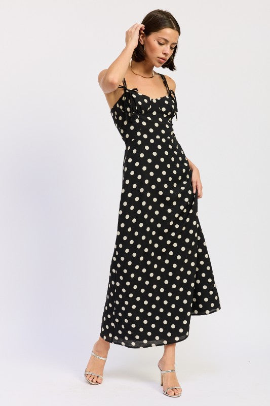 MAXI POLKA DOT STRAP BUSTIER DRESS SINGLE UNIT-Emory Park-[option4]-[option5]-[option6]-[option7]-[option8]-Shop-Boutique-Clothing-for-Women-Online