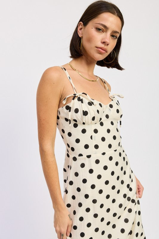 MAXI POLKA DOT STRAP BUSTIER DRESS SINGLE UNIT-Emory Park-[option4]-[option5]-[option6]-[option7]-[option8]-Shop-Boutique-Clothing-for-Women-Online