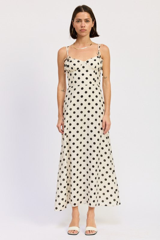 MAXI POLKA DOT STRAP BUSTIER DRESS SINGLE UNIT-Emory Park-[option4]-[option5]-[option6]-[option7]-[option8]-Shop-Boutique-Clothing-for-Women-Online