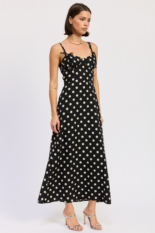 MAXI POLKA DOT STRAP BUSTIER DRESS SINGLE UNIT-Emory Park-[option4]-[option5]-[option6]-[option7]-[option8]-Shop-Boutique-Clothing-for-Women-Online
