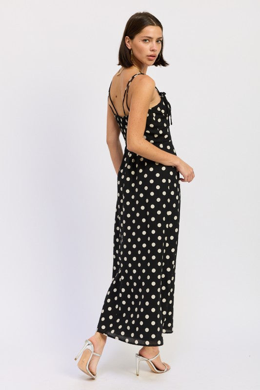MAXI POLKA DOT STRAP BUSTIER DRESS SINGLE UNIT-Emory Park-[option4]-[option5]-[option6]-[option7]-[option8]-Shop-Boutique-Clothing-for-Women-Online