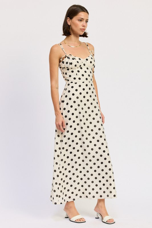 MAXI POLKA DOT STRAP BUSTIER DRESS SINGLE UNIT-Emory Park-[option4]-[option5]-[option6]-[option7]-[option8]-Shop-Boutique-Clothing-for-Women-Online