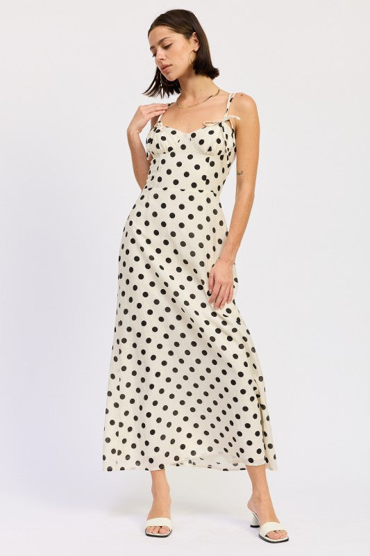 MAXI POLKA DOT STRAP BUSTIER DRESS SINGLE UNIT-Emory Park-[option4]-[option5]-[option6]-[option7]-[option8]-Shop-Boutique-Clothing-for-Women-Online