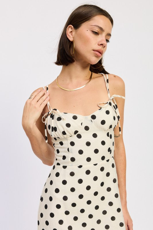 MAXI POLKA DOT STRAP BUSTIER DRESS SINGLE UNIT-Emory Park-[option4]-[option5]-[option6]-[option7]-[option8]-Shop-Boutique-Clothing-for-Women-Online