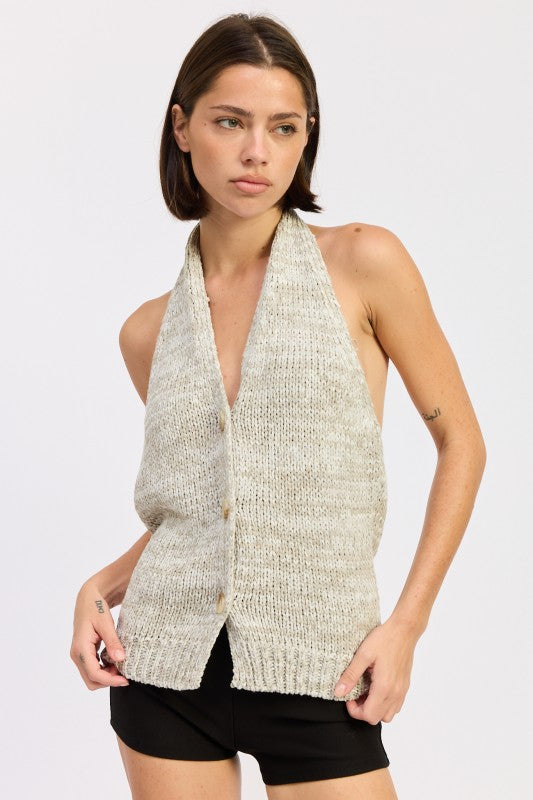 HLATER NECK BUTTON FRONT KNIT TOP-Emory Park-HEATHER GREY-S-[option4]-[option5]-[option6]-[option7]-[option8]-Shop-Boutique-Clothing-for-Women-Online