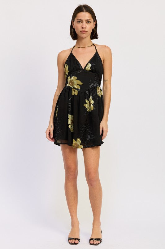 MINI FLORAL HALTER DRESS-Emory Park-BLACK-S-[option4]-[option5]-[option6]-[option7]-[option8]-Shop-Boutique-Clothing-for-Women-Online