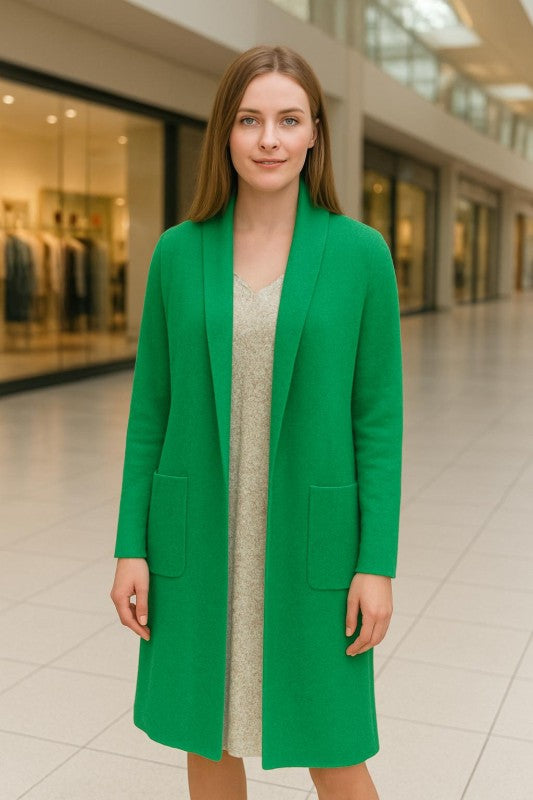 Collard Neck Drop Shoulder Pocket Cardigan-ACG Los Angeles-[option4]-[option5]-[option6]-[option7]-[option8]-Shop-Boutique-Clothing-for-Women-Online