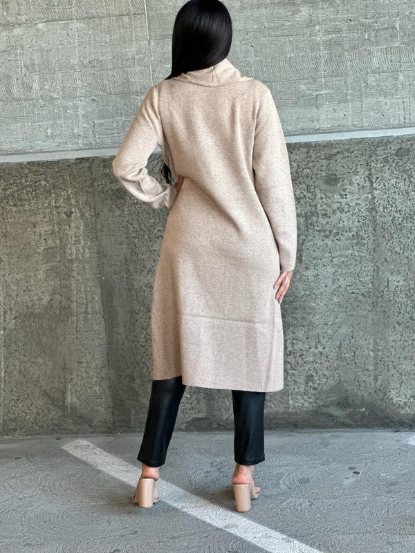 Collard Neck Drop Shoulder Pocket Cardigan-ACG Los Angeles-[option4]-[option5]-[option6]-[option7]-[option8]-Shop-Boutique-Clothing-for-Women-Online