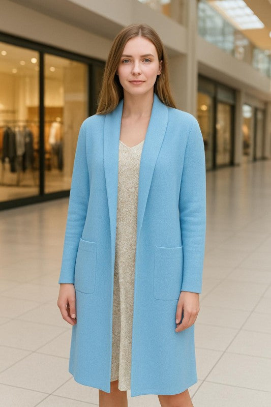 Collard Neck Drop Shoulder Pocket Cardigan-ACG Los Angeles-[option4]-[option5]-[option6]-[option7]-[option8]-Shop-Boutique-Clothing-for-Women-Online