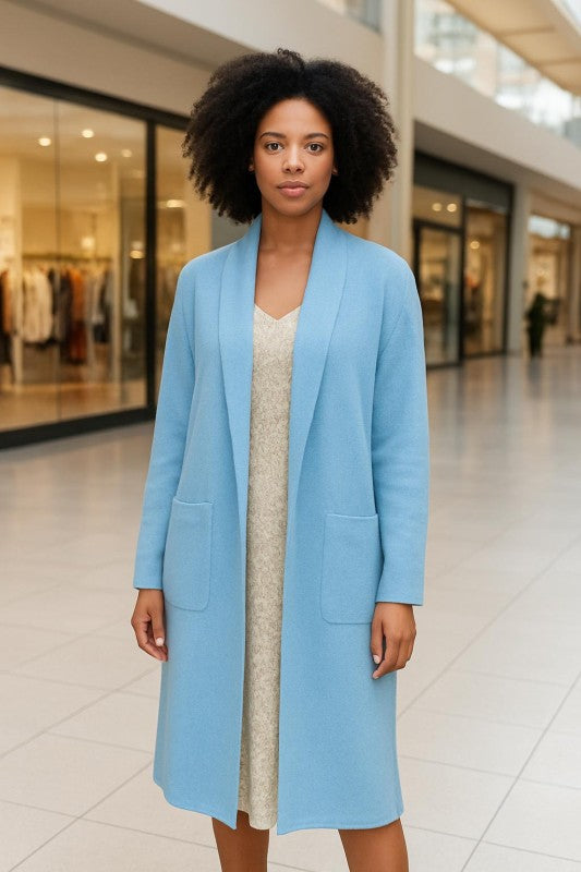 Collard Neck Drop Shoulder Pocket Cardigan-ACG Los Angeles-[option4]-[option5]-[option6]-[option7]-[option8]-Shop-Boutique-Clothing-for-Women-Online