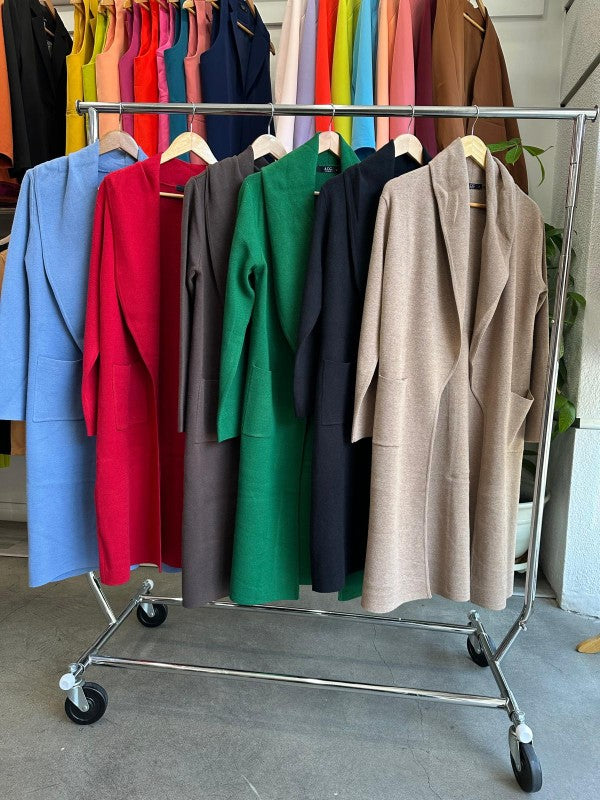 Collard Neck Drop Shoulder Pocket Cardigan-ACG Los Angeles-[option4]-[option5]-[option6]-[option7]-[option8]-Shop-Boutique-Clothing-for-Women-Online