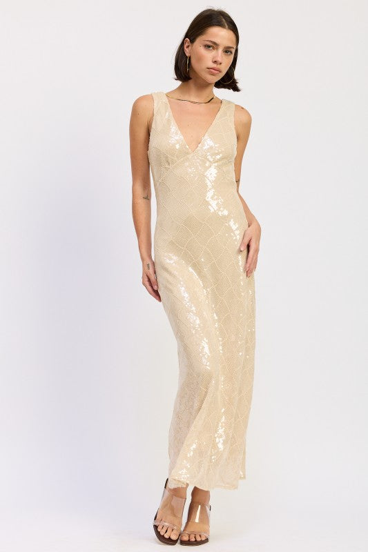 EMBELLISHED MIDI SEQUIN DRESS WITH OPEN SCOOP BACK-Emory Park-[option4]-[option5]-[option6]-[option7]-[option8]-Shop-Boutique-Clothing-for-Women-Online