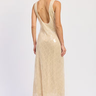 EMBELLISHED MIDI SEQUIN DRESS WITH OPEN SCOOP BACK-Emory Park-[option4]-[option5]-[option6]-[option7]-[option8]-Shop-Boutique-Clothing-for-Women-Online