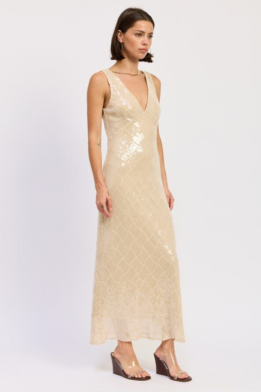 EMBELLISHED MIDI SEQUIN DRESS WITH OPEN SCOOP BACK-Emory Park-[option4]-[option5]-[option6]-[option7]-[option8]-Shop-Boutique-Clothing-for-Women-Online