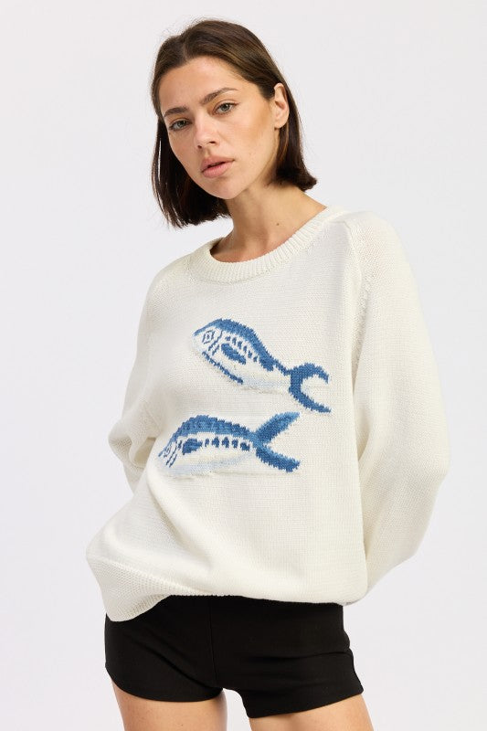 LONG SLEEVE KNITTED GRAPIC SARDINE SWEATER-Emory Park-IVORY-S-[option4]-[option5]-[option6]-[option7]-[option8]-Shop-Boutique-Clothing-for-Women-Online