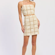 SQAURE NECK MINI CROCHET LACE BEADED DRESS-Emory Park-[option4]-[option5]-[option6]-[option7]-[option8]-Shop-Boutique-Clothing-for-Women-Online