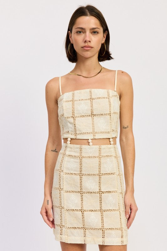 SQAURE NECK MINI CROCHET LACE BEADED DRESS-Emory Park-NATURAL-S-[option4]-[option5]-[option6]-[option7]-[option8]-Shop-Boutique-Clothing-for-Women-Online