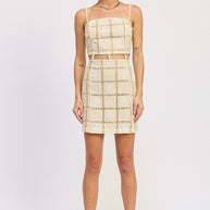 SQAURE NECK MINI CROCHET LACE BEADED DRESS-Emory Park-[option4]-[option5]-[option6]-[option7]-[option8]-Shop-Boutique-Clothing-for-Women-Online