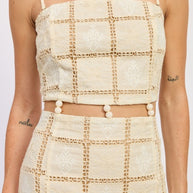 SQAURE NECK MINI CROCHET LACE BEADED DRESS-Emory Park-[option4]-[option5]-[option6]-[option7]-[option8]-Shop-Boutique-Clothing-for-Women-Online