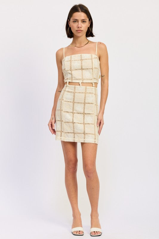 SQAURE NECK MINI CROCHET LACE BEADED DRESS-Emory Park-[option4]-[option5]-[option6]-[option7]-[option8]-Shop-Boutique-Clothing-for-Women-Online