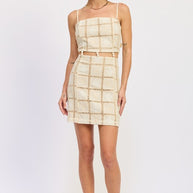 SQAURE NECK MINI CROCHET LACE BEADED DRESS-Emory Park-[option4]-[option5]-[option6]-[option7]-[option8]-Shop-Boutique-Clothing-for-Women-Online