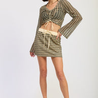 MINI FRONT TIE CROCHET SKIRT-Emory Park-[option4]-[option5]-[option6]-[option7]-[option8]-Shop-Boutique-Clothing-for-Women-Online