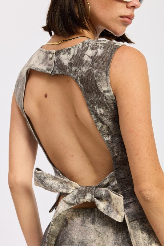 DENIM TANK TOP OPEN BACK TIE-Emory Park-[option4]-[option5]-[option6]-[option7]-[option8]-Shop-Boutique-Clothing-for-Women-Online