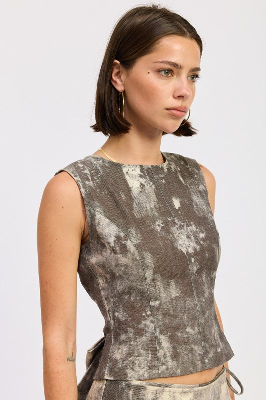 DENIM TANK TOP OPEN BACK TIE-Emory Park-[option4]-[option5]-[option6]-[option7]-[option8]-Shop-Boutique-Clothing-for-Women-Online