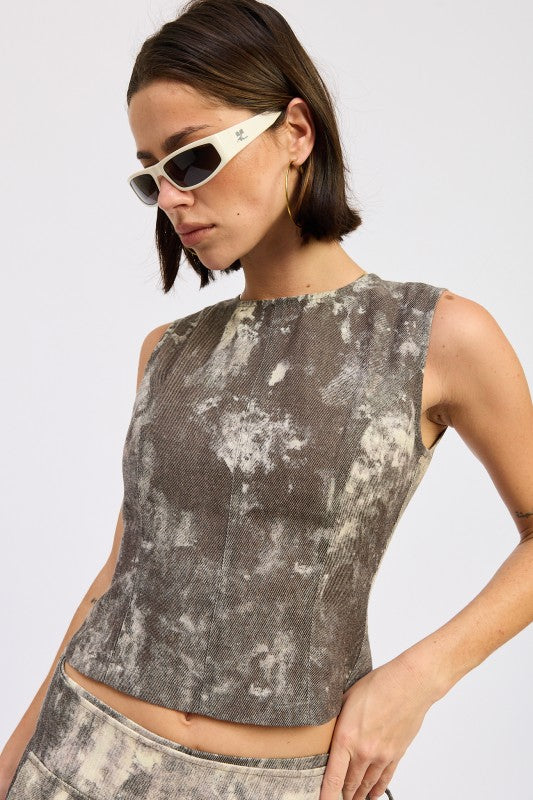 DENIM TANK TOP OPEN BACK TIE-Emory Park-[option4]-[option5]-[option6]-[option7]-[option8]-Shop-Boutique-Clothing-for-Women-Online