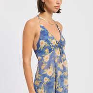 FRONT TIE HALTER FLORAL BUTTERFLY TOP-Emory Park-[option4]-[option5]-[option6]-[option7]-[option8]-Shop-Boutique-Clothing-for-Women-Online