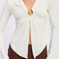 LONG SLEEVE FRONT RING RUCHED TOP-Emory Park-[option4]-[option5]-[option6]-[option7]-[option8]-Shop-Boutique-Clothing-for-Women-Online