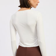LONG SLEEVE FRONT RING RUCHED TOP-Emory Park-[option4]-[option5]-[option6]-[option7]-[option8]-Shop-Boutique-Clothing-for-Women-Online