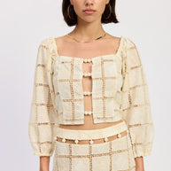 EMBROIDERED CROPPED TOP WITH BEAD FRONT-Emory Park-NATURAL-S-[option4]-[option5]-[option6]-[option7]-[option8]-Shop-Boutique-Clothing-for-Women-Online