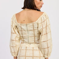 EMBROIDERED CROPPED TOP WITH BEAD FRONT-Emory Park-[option4]-[option5]-[option6]-[option7]-[option8]-Shop-Boutique-Clothing-for-Women-Online