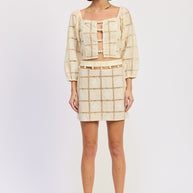 EMBROIDERED CROPPED TOP WITH BEAD FRONT-Emory Park-[option4]-[option5]-[option6]-[option7]-[option8]-Shop-Boutique-Clothing-for-Women-Online