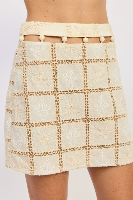 MINI EMBROIDERED BEADED SKIRT-Emory Park-[option4]-[option5]-[option6]-[option7]-[option8]-Shop-Boutique-Clothing-for-Women-Online