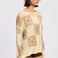 LOOSE FIT GRAPHIC LONG SLEEVE SWEATER-Emory Park-[option4]-[option5]-[option6]-[option7]-[option8]-Shop-Boutique-Clothing-for-Women-Online