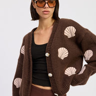 V NECK BUTTON FRONT APPLIQUE CARDIGAN-Emory Park-[option4]-[option5]-[option6]-[option7]-[option8]-Shop-Boutique-Clothing-for-Women-Online