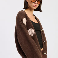 V NECK BUTTON FRONT APPLIQUE CARDIGAN-Emory Park-[option4]-[option5]-[option6]-[option7]-[option8]-Shop-Boutique-Clothing-for-Women-Online