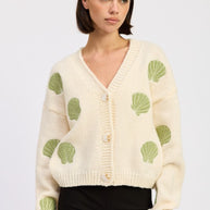 V NECK BUTTON FRONT APPLIQUE CARDIGAN-Emory Park-IVORY OLIVE-S-[option4]-[option5]-[option6]-[option7]-[option8]-Shop-Boutique-Clothing-for-Women-Online