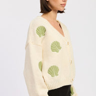 V NECK BUTTON FRONT APPLIQUE CARDIGAN-Emory Park-[option4]-[option5]-[option6]-[option7]-[option8]-Shop-Boutique-Clothing-for-Women-Online