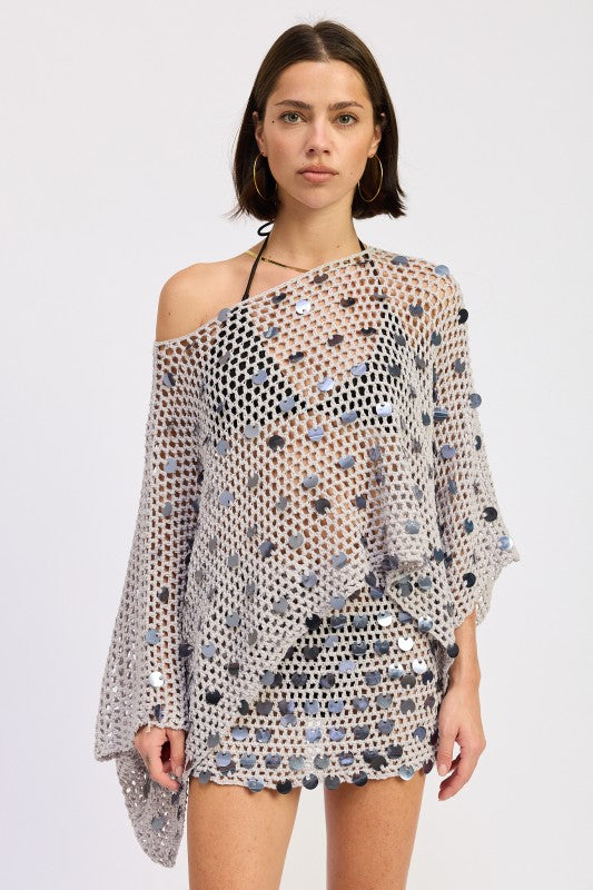OVERSIZED SHELL TRIM CROCHET PONCHO-Emory Park-[option4]-[option5]-[option6]-[option7]-[option8]-Shop-Boutique-Clothing-for-Women-Online