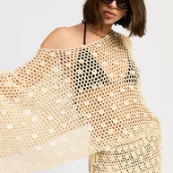 OVERSIZED SHELL TRIM CROCHET PONCHO-Emory Park-[option4]-[option5]-[option6]-[option7]-[option8]-Shop-Boutique-Clothing-for-Women-Online