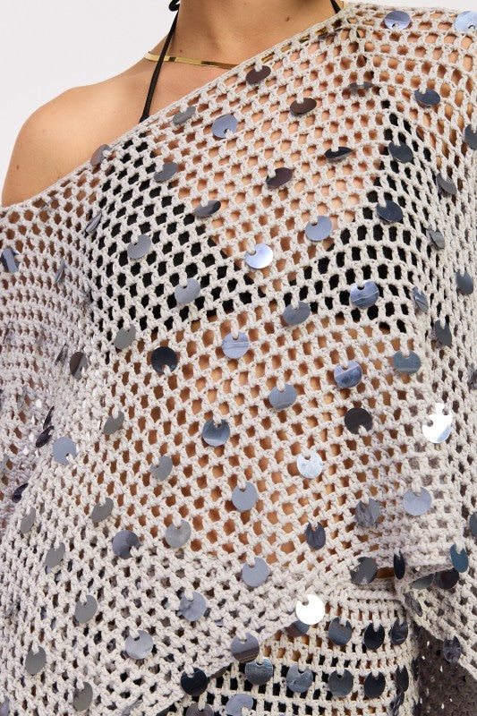 OVERSIZED SHELL TRIM CROCHET PONCHO-Emory Park-[option4]-[option5]-[option6]-[option7]-[option8]-Shop-Boutique-Clothing-for-Women-Online