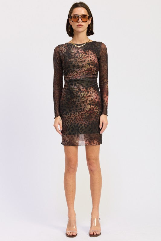 MINI OPEN BACK MESH ANIMAL PRINT DRESS-Emory Park-[option4]-[option5]-[option6]-[option7]-[option8]-Shop-Boutique-Clothing-for-Women-Online