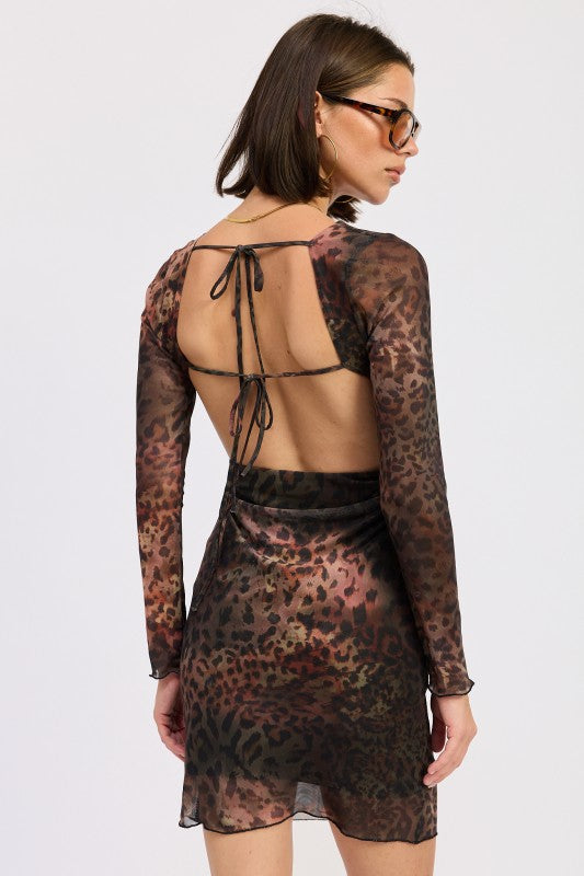 MINI OPEN BACK MESH ANIMAL PRINT DRESS-Emory Park-[option4]-[option5]-[option6]-[option7]-[option8]-Shop-Boutique-Clothing-for-Women-Online