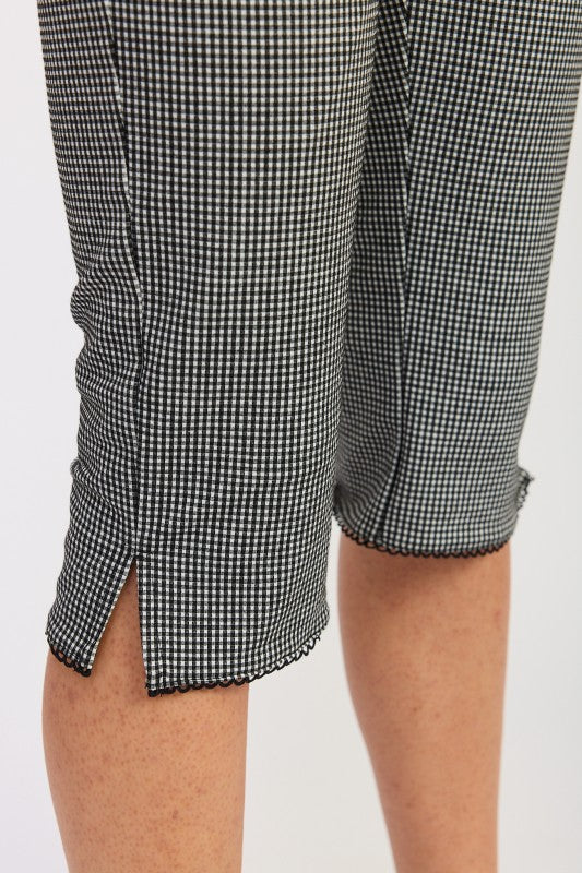 GINGHAM CAPRI PANTS WITH LACE TRIM-Emory Park-[option4]-[option5]-[option6]-[option7]-[option8]-Shop-Boutique-Clothing-for-Women-Online