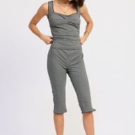 GINGHAM CAPRI PANTS WITH LACE TRIM-Emory Park-[option4]-[option5]-[option6]-[option7]-[option8]-Shop-Boutique-Clothing-for-Women-Online