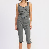 GINGHAM CAPRI PANTS WITH LACE TRIM-Emory Park-[option4]-[option5]-[option6]-[option7]-[option8]-Shop-Boutique-Clothing-for-Women-Online