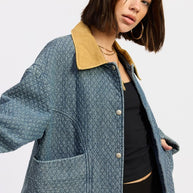 WOOL TWEED SNAP JACKET WITH CONTRASTED COLLAR-Emory Park-[option4]-[option5]-[option6]-[option7]-[option8]-Shop-Boutique-Clothing-for-Women-Online